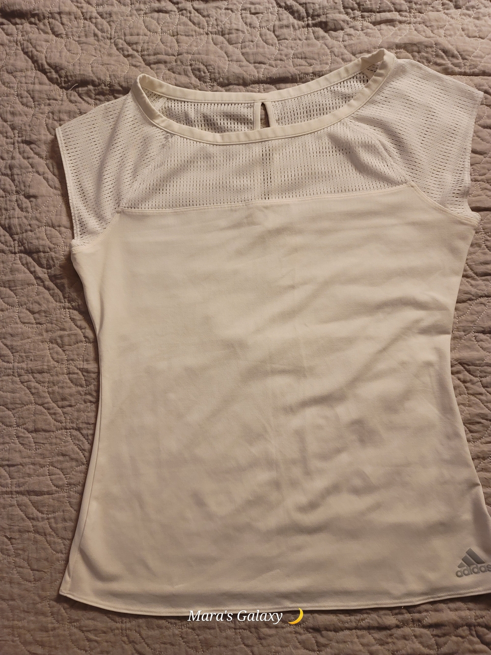 Advantage Tennis Tee White Mesh Short Sleeve